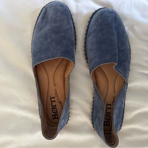 Born Blue Suede Slip-On Loafers